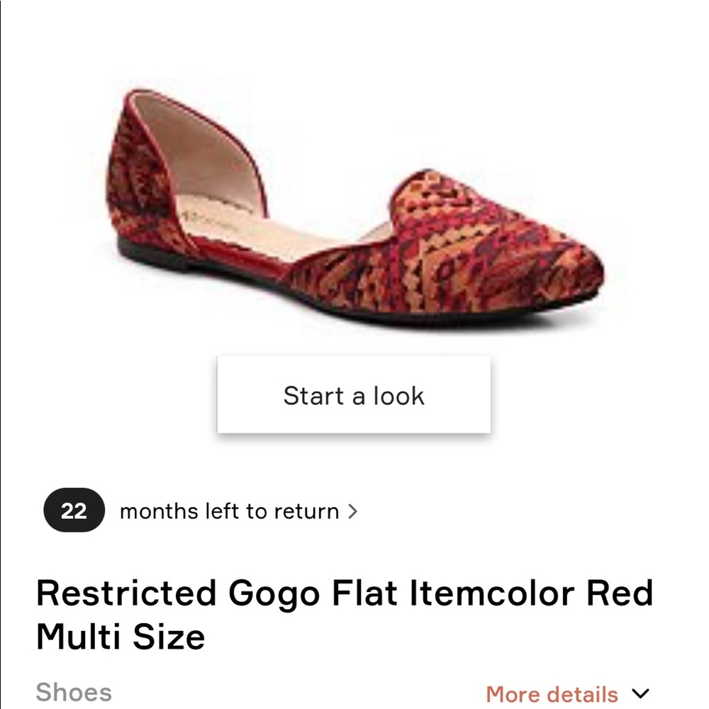 New Restricted Patterned Red Flats